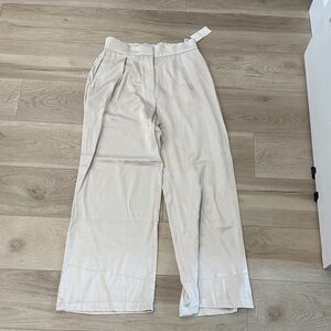 Abercrombie & Fitch Cream Wide-Leg Trousers
